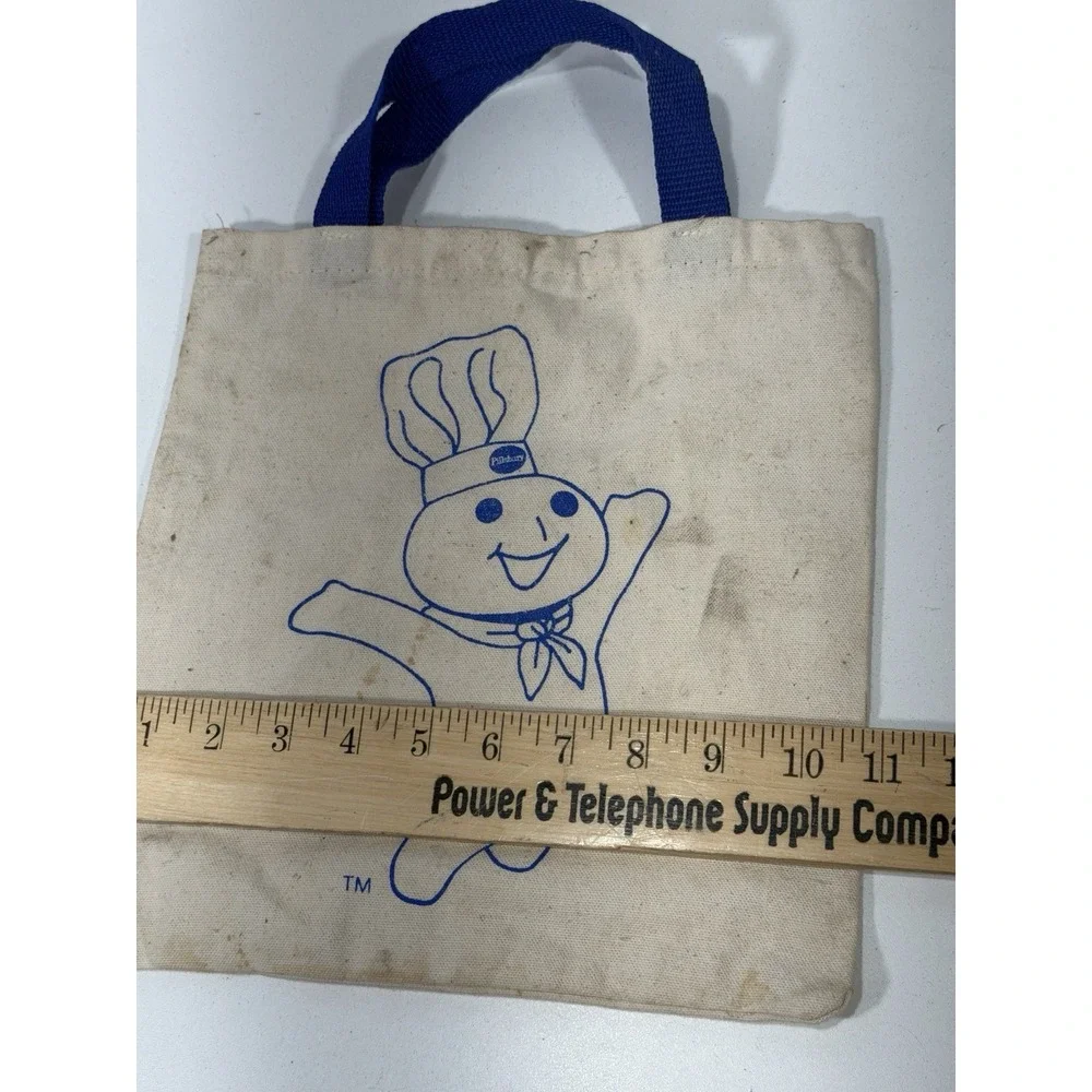 Vtg Pillsbury Doughboy Tote Bag Canvas Poppin Fresh Chef Collectable Kitchen